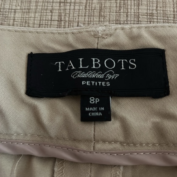 Talbots Heritage tan / khaki flat front dress pants. 8 petite. - Picture 2 of 8